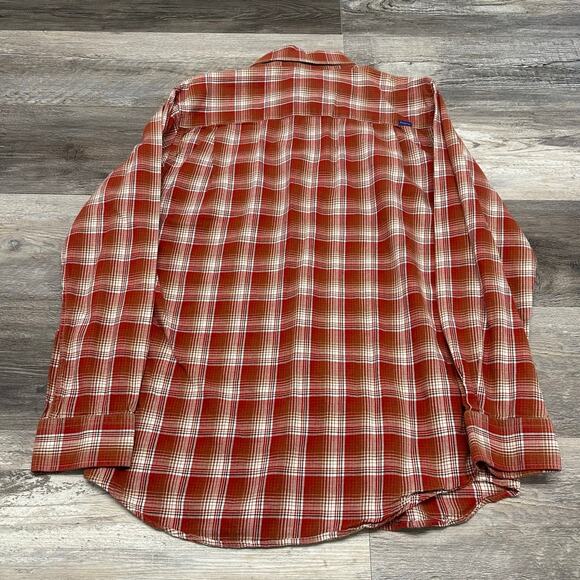 Pendleton Pioneer Shirt Red Plaid Mens Medium Merino Wool Blend Fitted Flannel - Picture 2 of 9